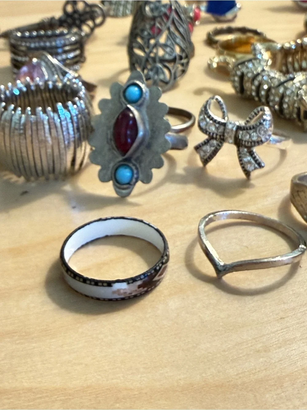 Vintage old costume fashion ring junk lot
